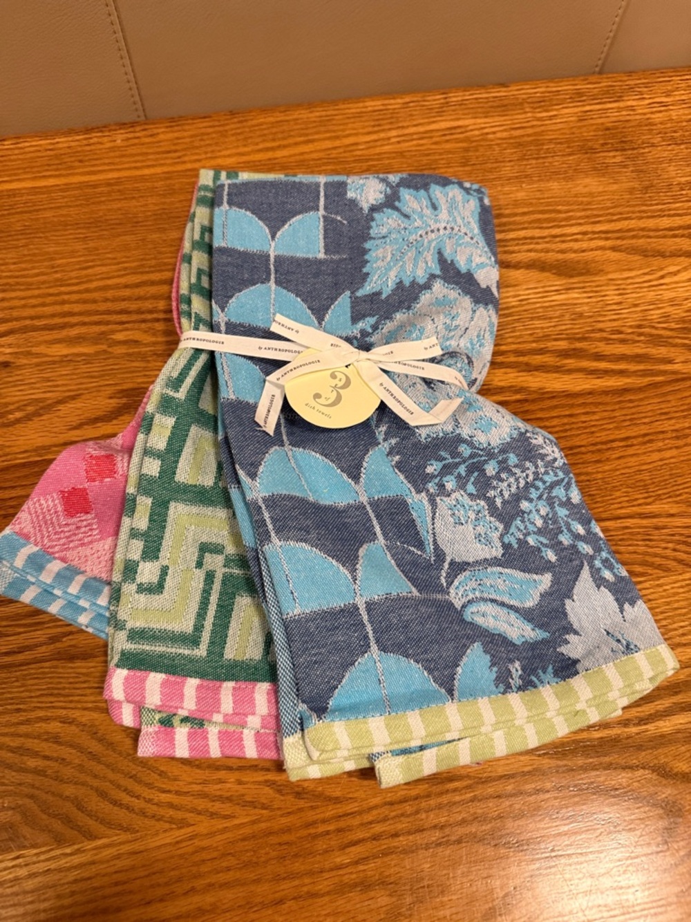 NWT Anthropologie Quinn Dish Towels Set of 3